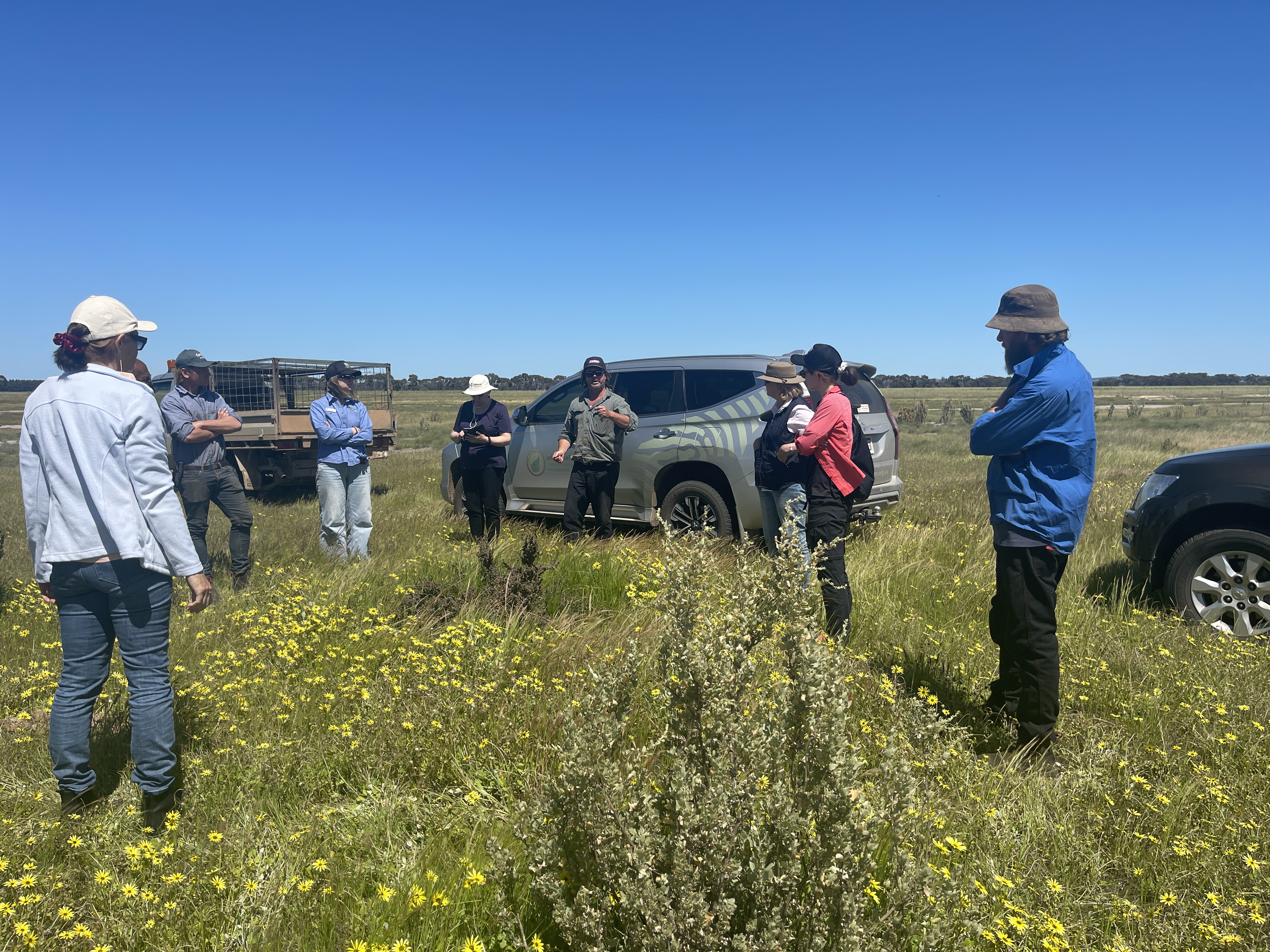 On Kane and Paula’s leased property in East Brookton discussing the mixed fodder plantings 